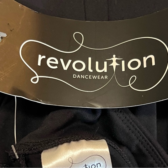 NWT Revolution PERFORMANCE LEGGINGS Black Pants dance bottoms small adult - Picture 10 of 11
